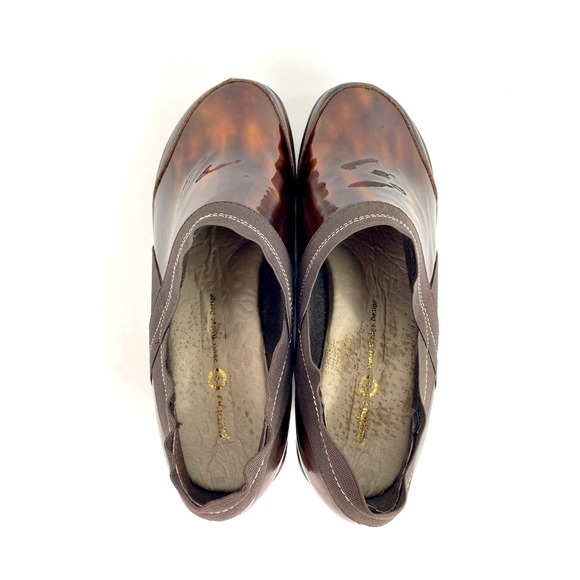 Jambu Patent Leather Clogs Women's 8 M Marble Brown Flats Slip On Loafers Cali - Picture 6 of 9